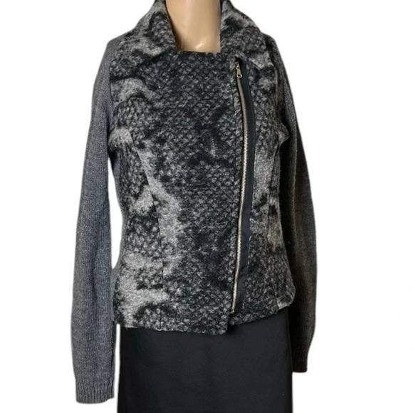 VTG chunky knit wool blend jacket made in Italy ,EC
Asymmetrical zip,rib,M - Picture 8 of 12